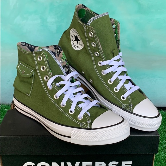 CONVERSE CTAS POCKET HI CYPRESS GREEN/BLACK/WHT WM - Picture 4 of 16